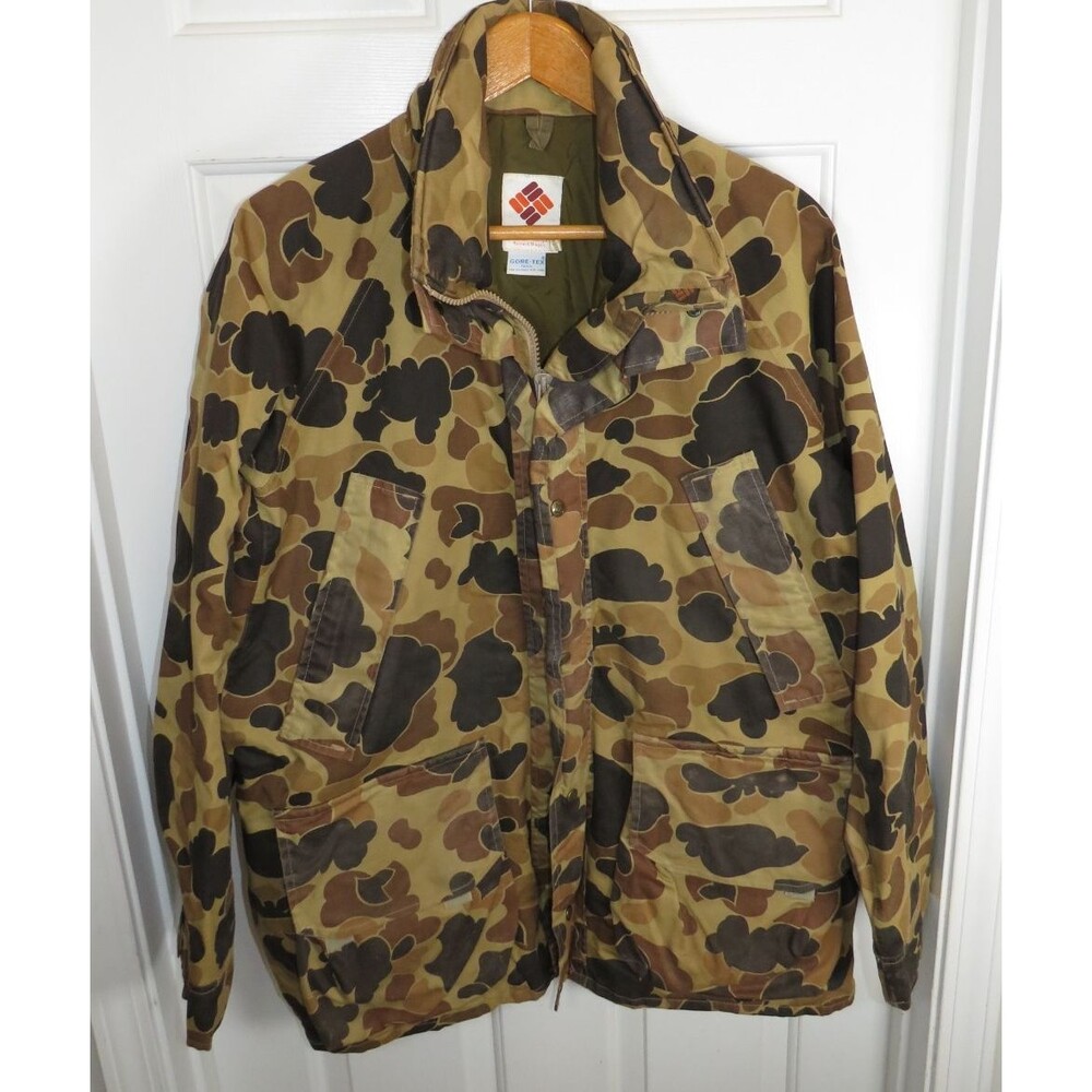 Vintage 90s Columbia Gore-Tex Duck Camo Hunting Shooting Jacket Mens Large